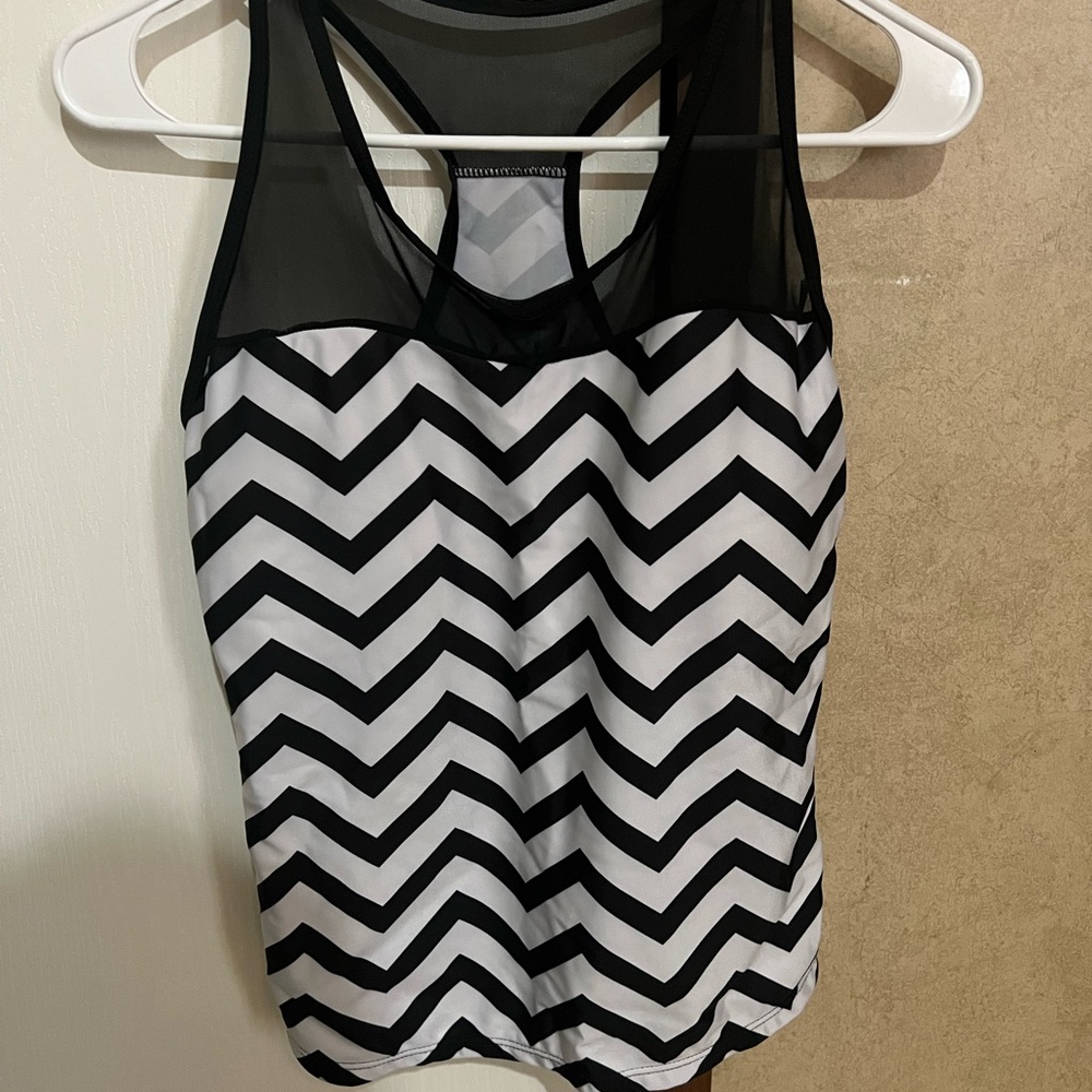 Black and White Chevron Women's Tankini